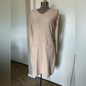 Elegant soft wool pale blush light pink Sweater Dress